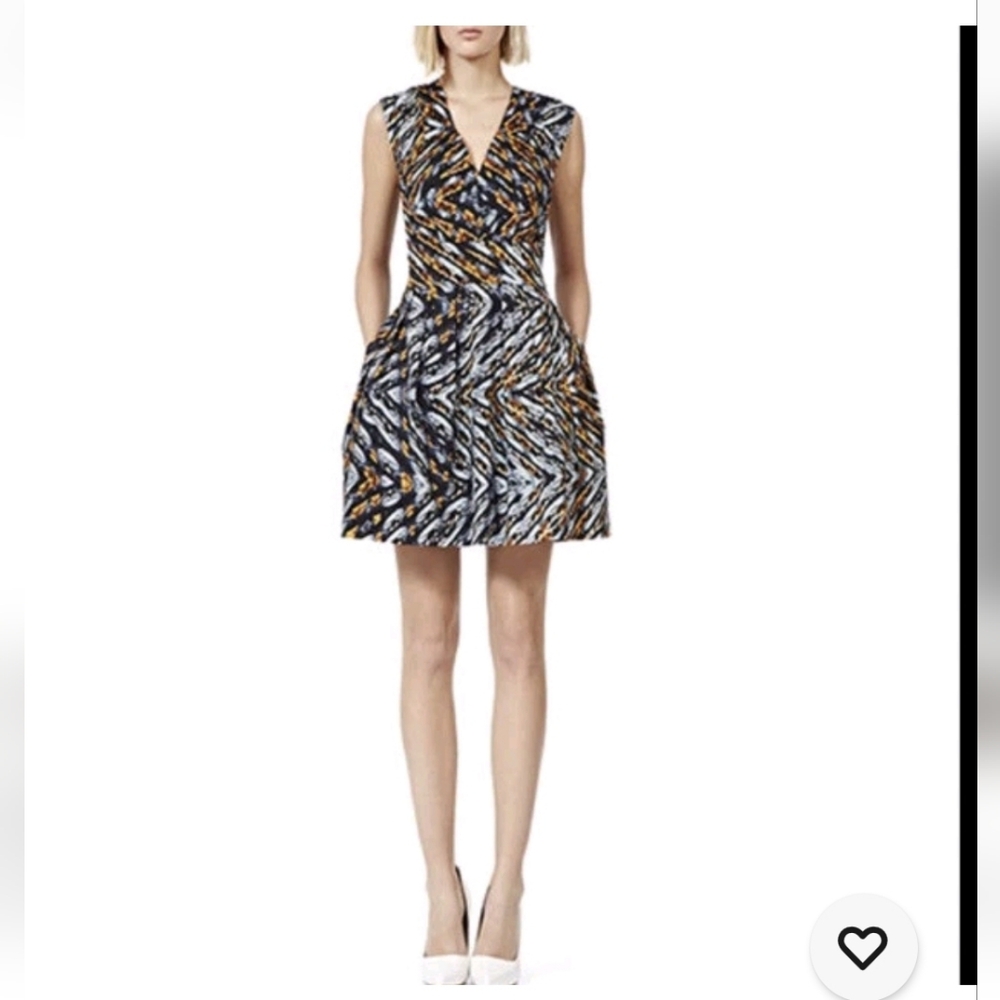 Reiss Pleated Bell Skirt Amyline Dress